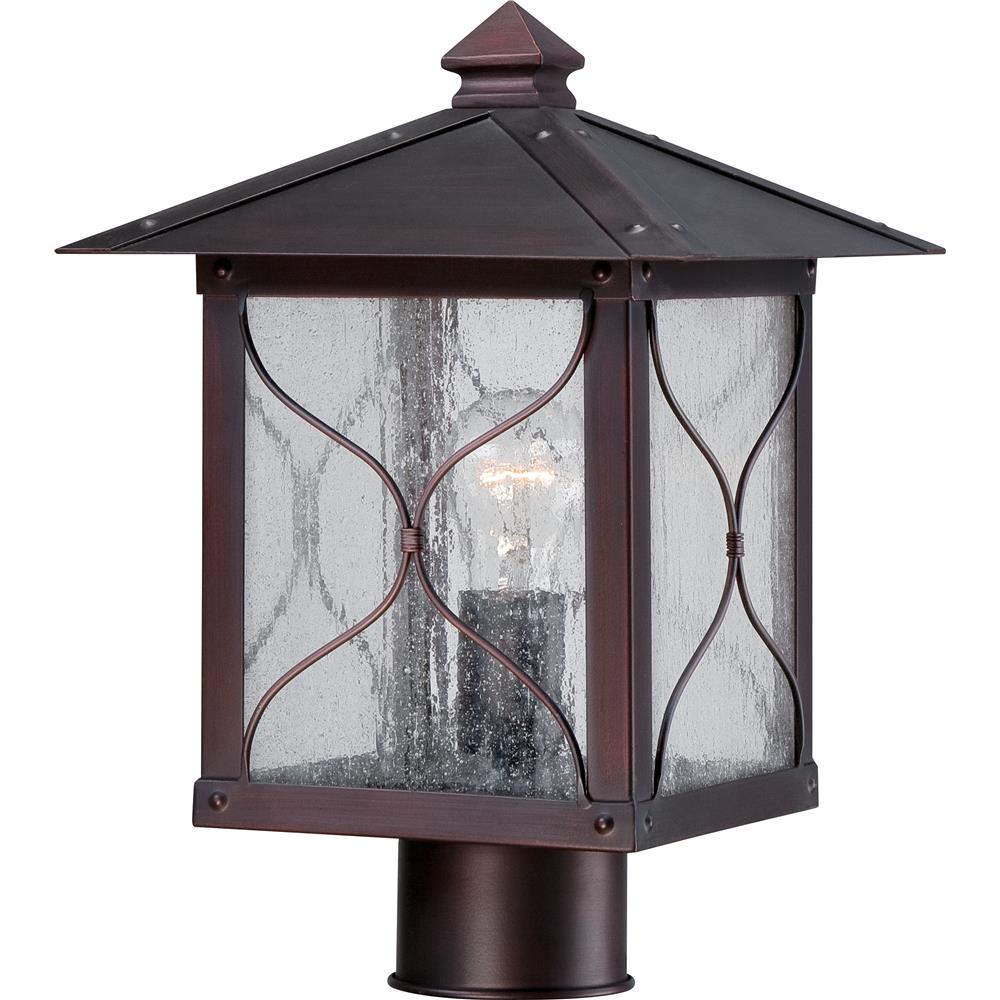 Nuvo Lighting 60/5615  Vega 1 Light Outdoor Post Fixture with Clear Seed Glass in Classic Bronze Finish